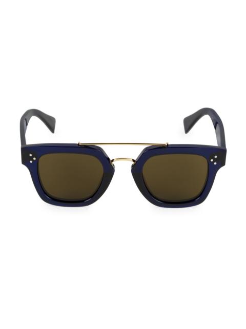 CELINE Men's 47MM Plastic Square Sunglasses - Blue