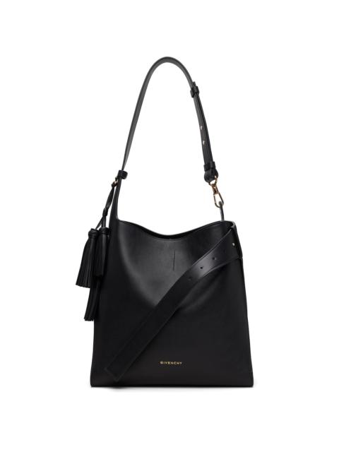 Black Medium Belted Leather Tote