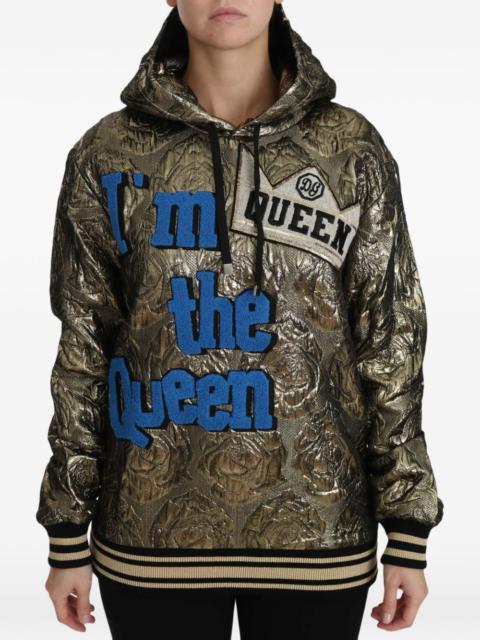 Dolce & Gabbana rose-brocade embroidered hoodie
