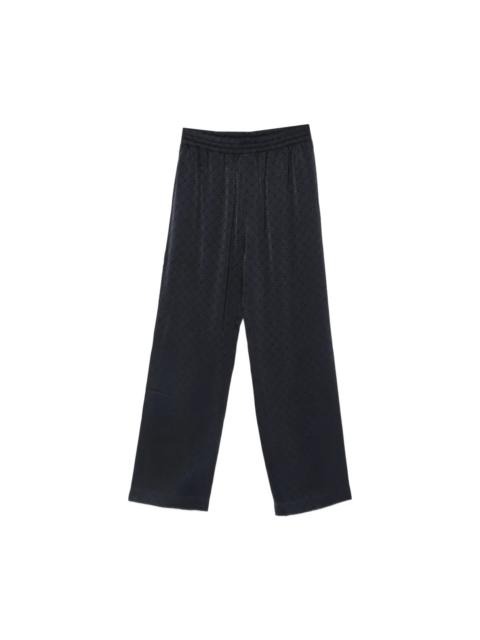 CASABLANCA DARK NAVY MONOGRAM SILK TROUSERS