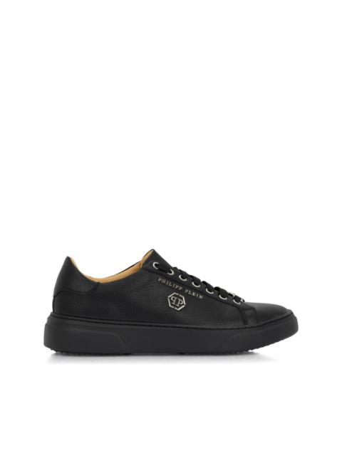 PHILIPP PLEIN hexagon-logo leather sneakers