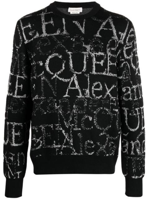 logo-print crew-neck jumper