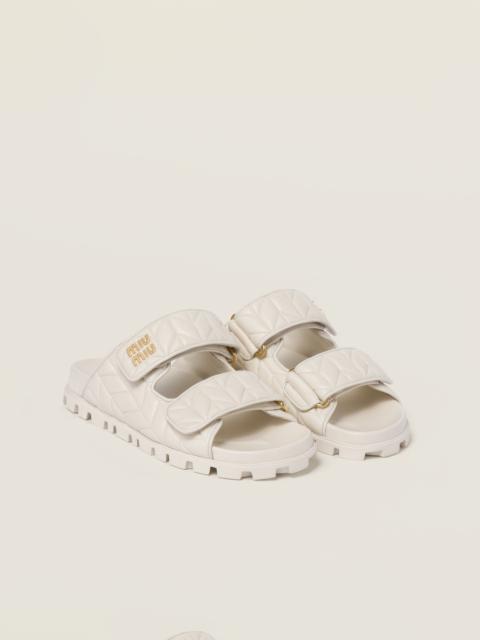 Matelassé nappa leather slides