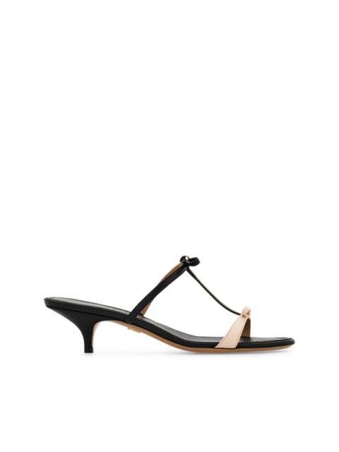 FERRAGAMO Bow T-strap kitten-heel sandals