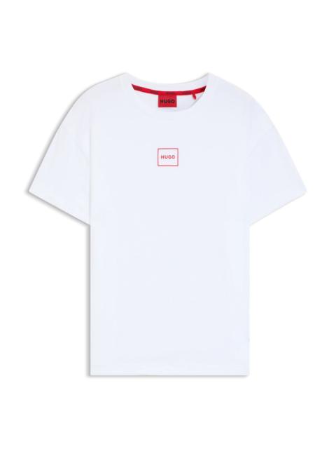 HUGO STRETCH-COTTON T-SHIRT WITH LOGO PRINT