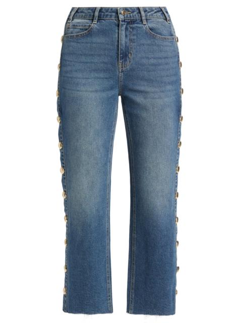 GENERATION LOVE Women's Stephen Button-Detail Cropped Jeans - Vintage Med Blue