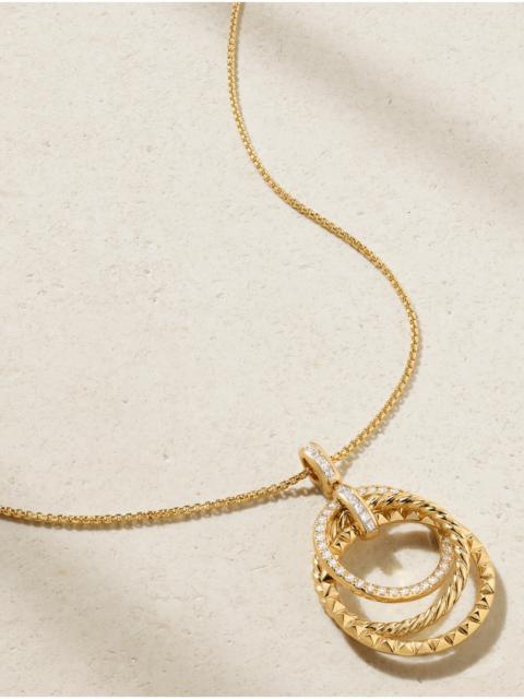 DAVID YURMAN Crossover Trio 18-karat Gold Diamond Necklace