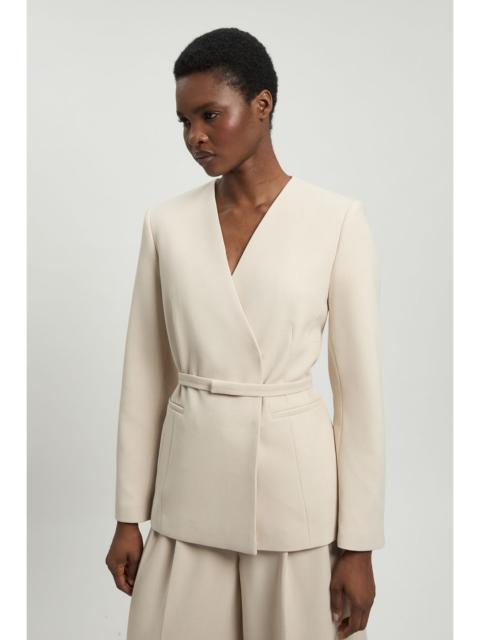 KAREN MILLEN Compact Stretch Belted Tailored Jacket