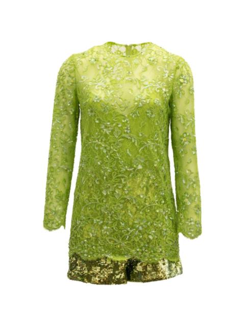 Valentino sequin-embellished lace jumpsuit