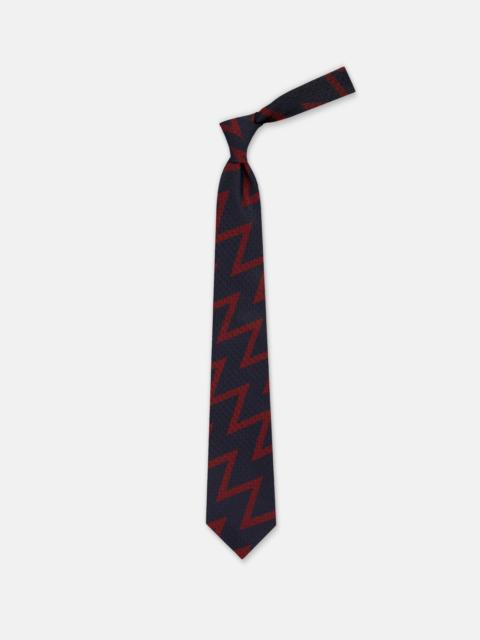 J. PRESS MADE-IN-USA ROYAL ARTILLERY ZIG ZAG NON-CREASE SILK TIE