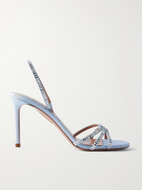 AQUAZZURA Memoire Crystal-embellished Grosgrain Sandals