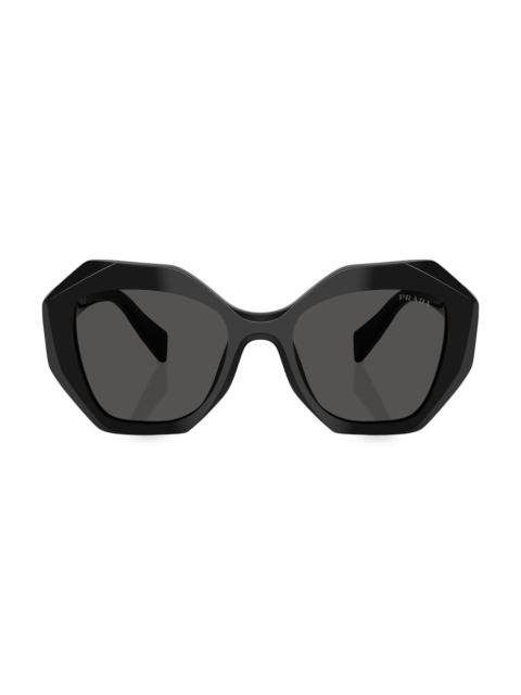 Prada Women's 53MM Geometric Sunglasses - Darkgreyblack