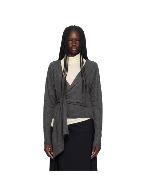 LE17SEPTEMBRE Gray Self-Tie Cardigan