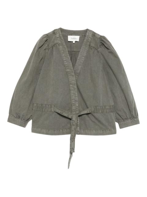 ba&sh belted puff-sleeve top