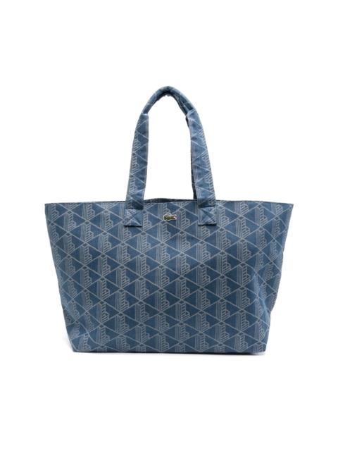 LACOSTE XL mono-jacquard tote bag