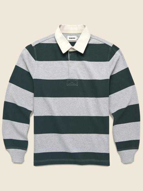 TAYLOR STITCH Rugby Shirt - Dark Forest Stripe
