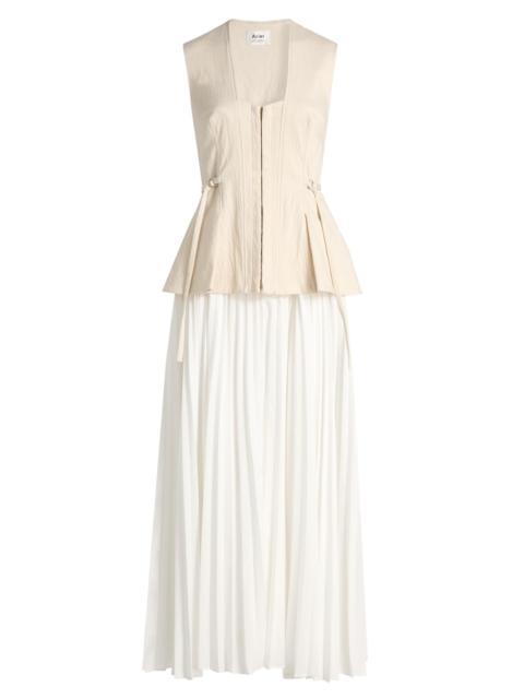Acler Women's Delny Mixed-Media Peplum Cotton Maxi Dress - Pebble