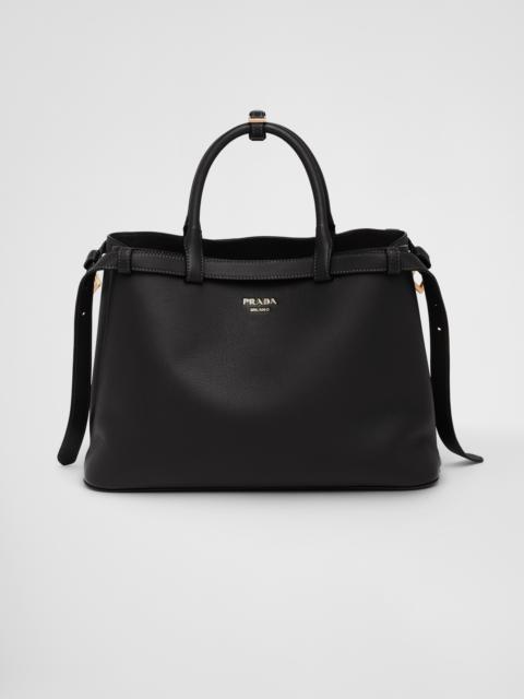 Prada Prada Buckle medium leather handbag with double belt