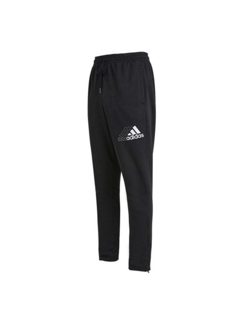 adidas adidas Q3 Bluv Sere Pt Logo Printing Knit Breathable Sports Long Pants Black GS4875