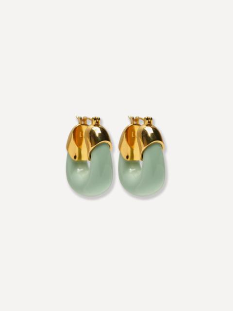 LIZZIE FORTUNATO Gold-Plated Organic Hoops in Seafoam