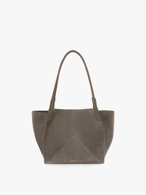 Victoria Beckham Victoria Tote In Pebble Grey Suede