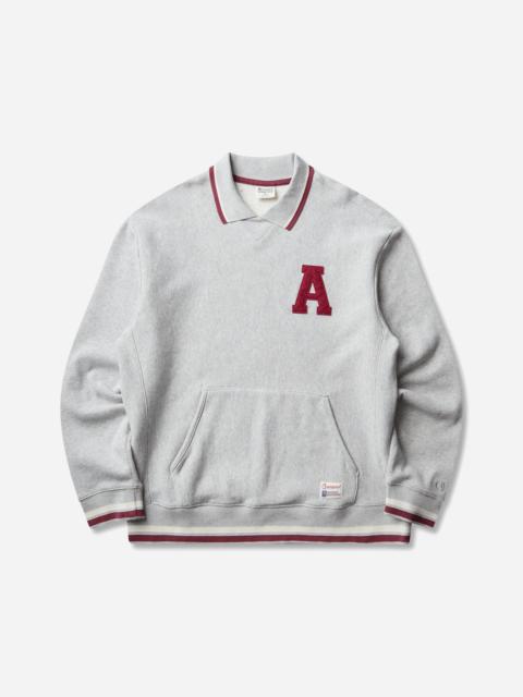Champion Men's Modern Ametora Reverse Weave Polo Collar Sweatshirt Off-White