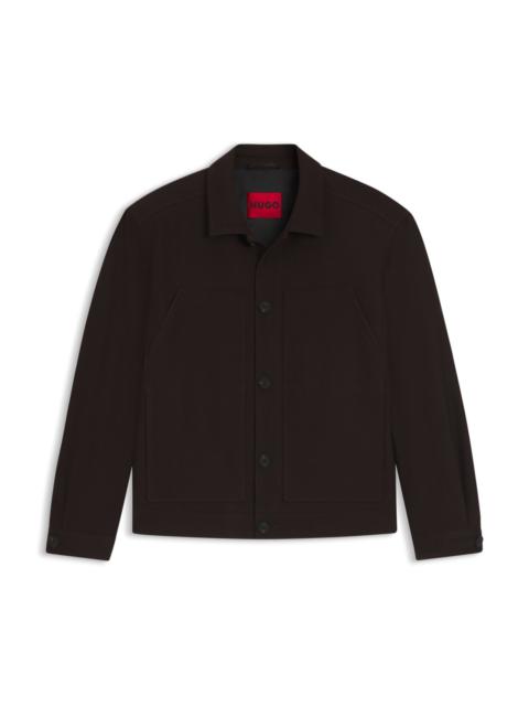HUGO SLIM-FIT JACKET IN HERRINGBONE PERFORMANCE-STRETCH CLOTH