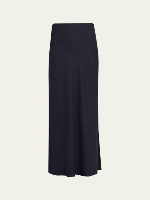 Brunello Cucinelli Stretch Linen Pull-On Maxi Skirt