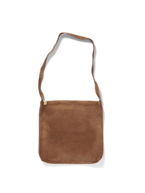 visvim LEATHER RECORD BAG DMGD BROWN