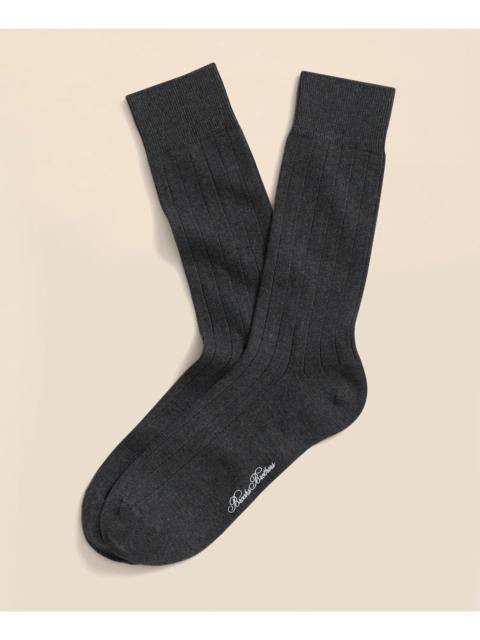 Brooks Brothers Cotton Blend Ribbed Crew Socks