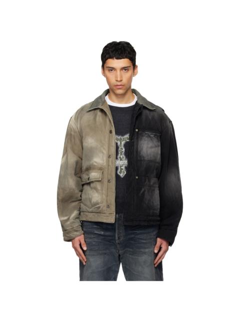 We11done Black & Beige 'Half and Half' Work Jacket