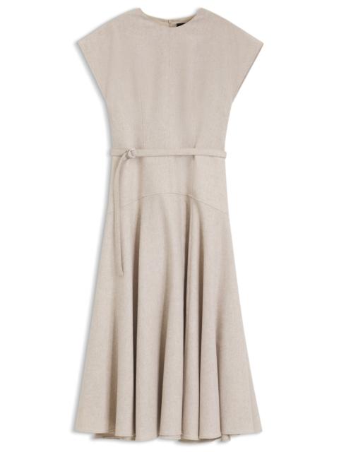 BOSS BELTED MAXI DRESS IN MELANGE FLANNEL