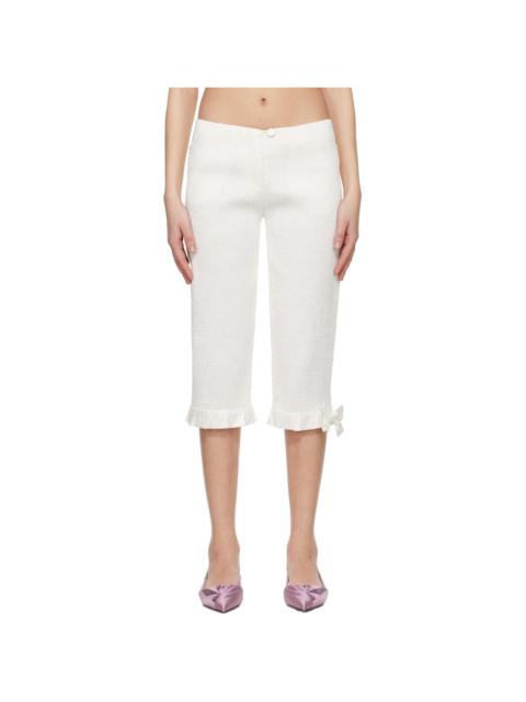 SUPER YAYA Off-White Pantacourt Audrey Trousers
