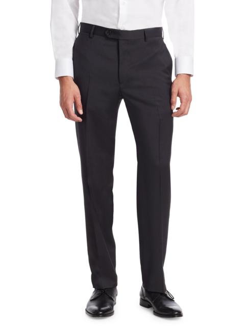 EMPORIO ARMANI Men's Navy Wool Trousers - Black