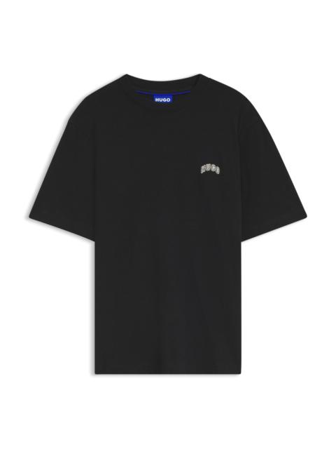 HUGO REGULAR-FIT COTTON T-SHIRT WITH VARSITY LOGO