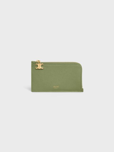 CELINE LONG ZIPPED CARD HOLDER IN GRAINED CALFSKIN
