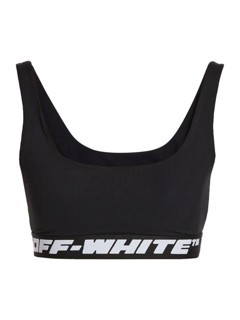 Off-White Black의 Athleisure 로고 브랜드 브래지어
