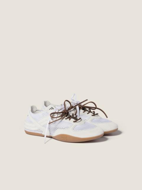 Miu Miu Gymnasium mesh and suede sneakers