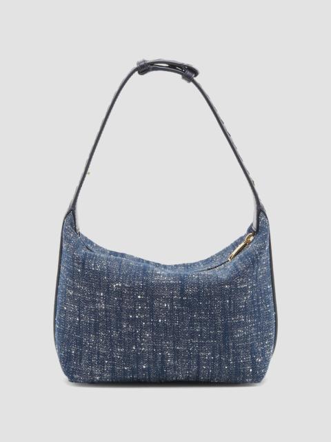 Bottega Veneta Women's Wallace Denim Bouclé Top Handle Bag - Navy White