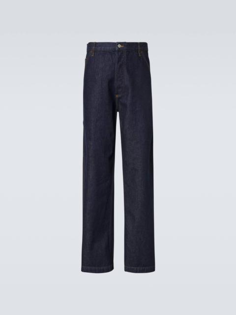 Mid-rise straight jeans