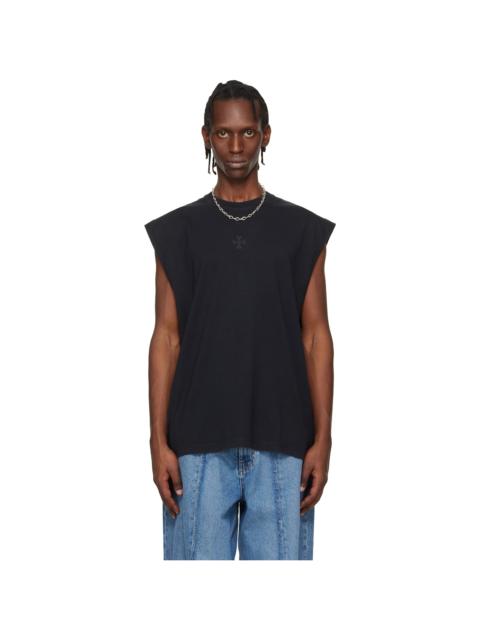 VETEMENTS Black Cross Logo Sleeveless Top