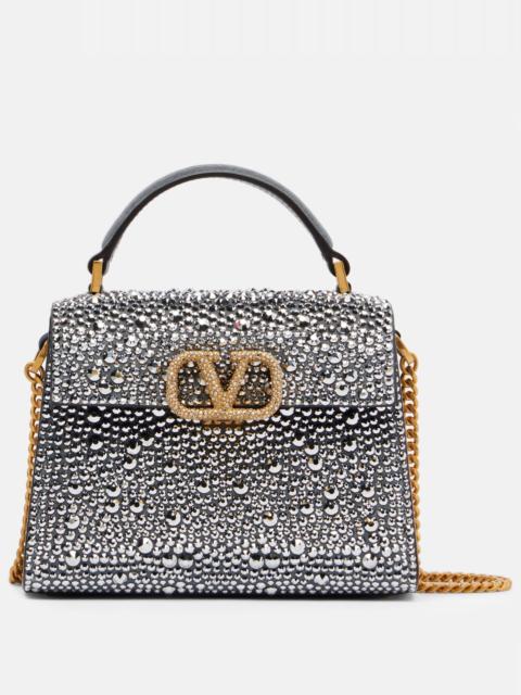 Valentino VSling Small embellished suede tote bag