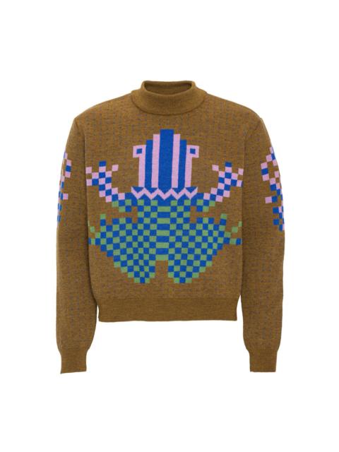 HENRIK VIBSKOV CROSS STITCH SWEATER - MUSTARD FROG