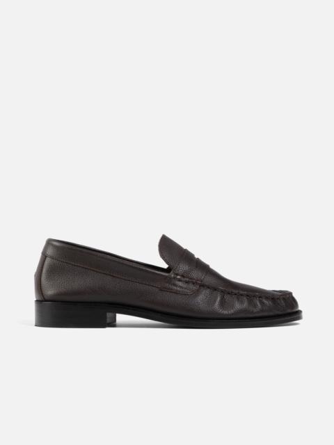 DUKE + DEXTER Ezra Chestnut Pebble Pleated Penny Loafer - Men's