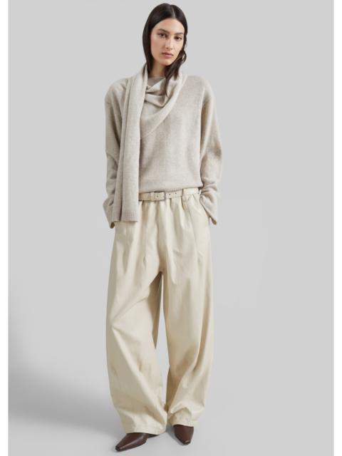 The Frankie Shop Oakdale Faux Leather Track Pants - Ecru