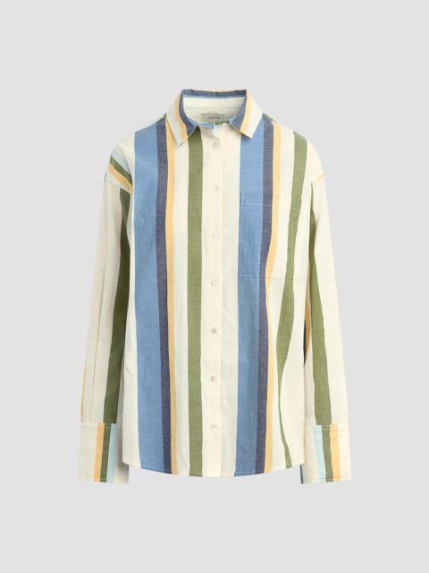 Joe's Jeans Women's The Boyfriend Striped Button-Up Shirt - Azure Multi Stripe