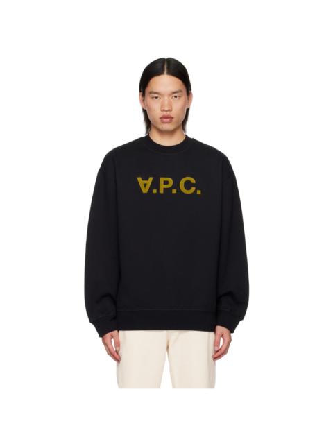 A.P.C. Black Oversize Grand 'V.P.C.' Sweatshirt