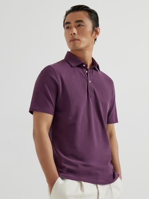 Brunello Cucinelli Cotton piqué polo with shirt-style collar