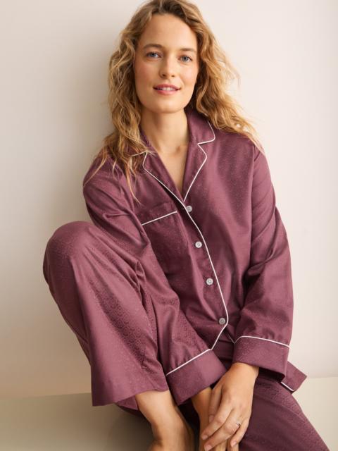 Derek Rose Paris Cotton Jacquard Pajamas Roan Rouge Damask