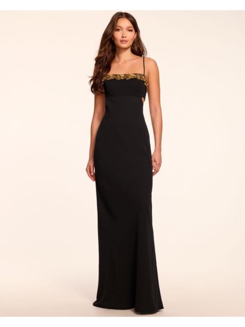 RAMY BROOK Helen Floral Embellished Sleeveless Gown